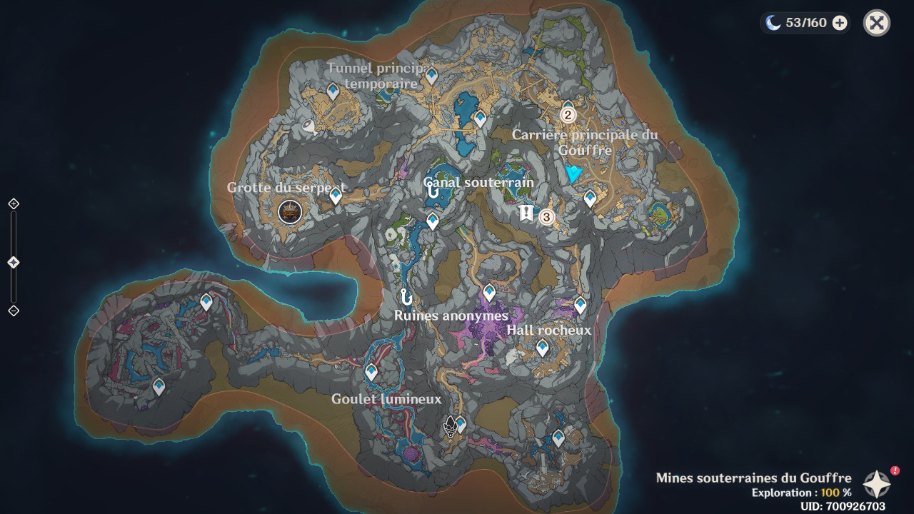 Quelques secrets dans les Mines souterraines du Gouffre Genshin Impact FR