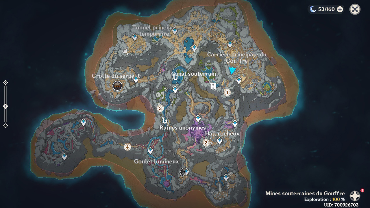 Quelques secrets dans les Mines souterraines du Gouffre Genshin Impact FR