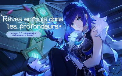Liste et dates des events de la première partie de la 2.7 !