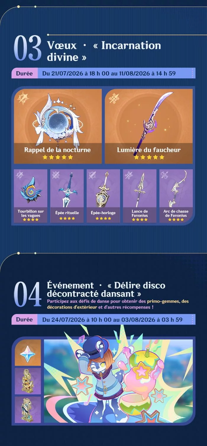 Aperçu des événements de la version Luna VIII « Fontinalia ensoleillé en été » - Partie II