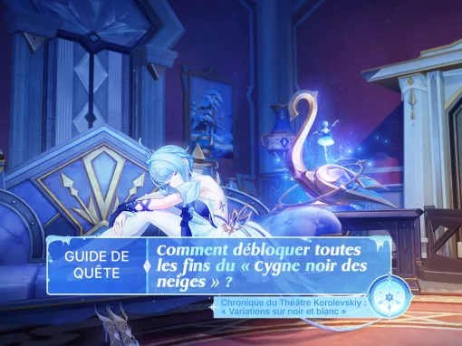 Comment débloquer toutes les fins du « Cygne noir des neiges », emploi du temps de semaine d’Odette