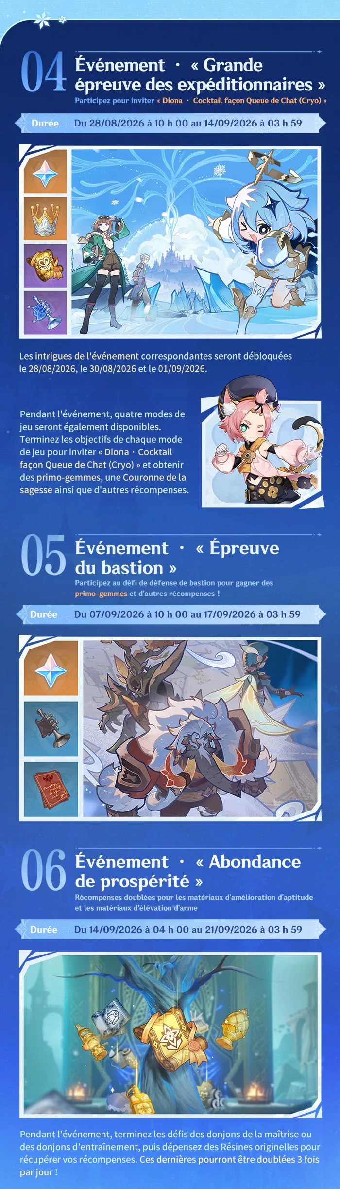 Aperçu des événements de la version 7.0 « L'impitoyable hiver éternel » - Partie II