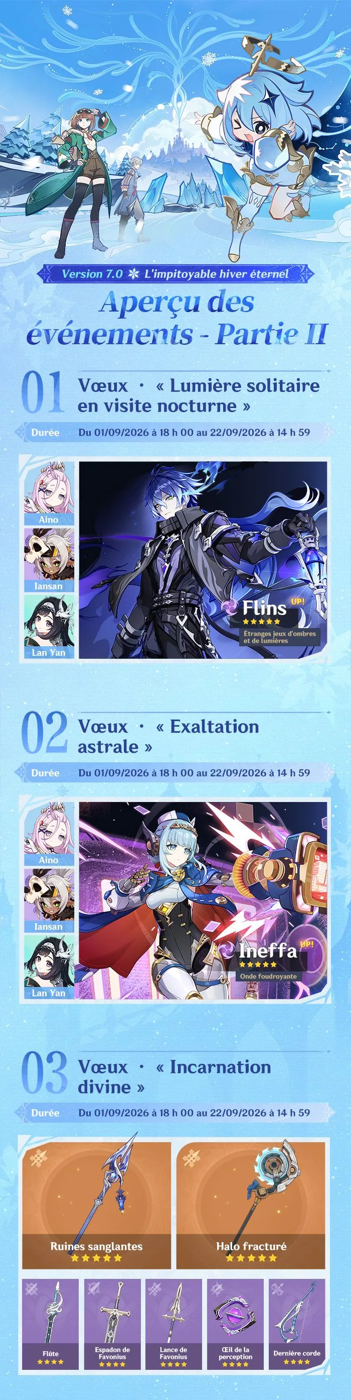 Aperçu des événements de la version 7.0 « L'impitoyable hiver éternel » - Partie II