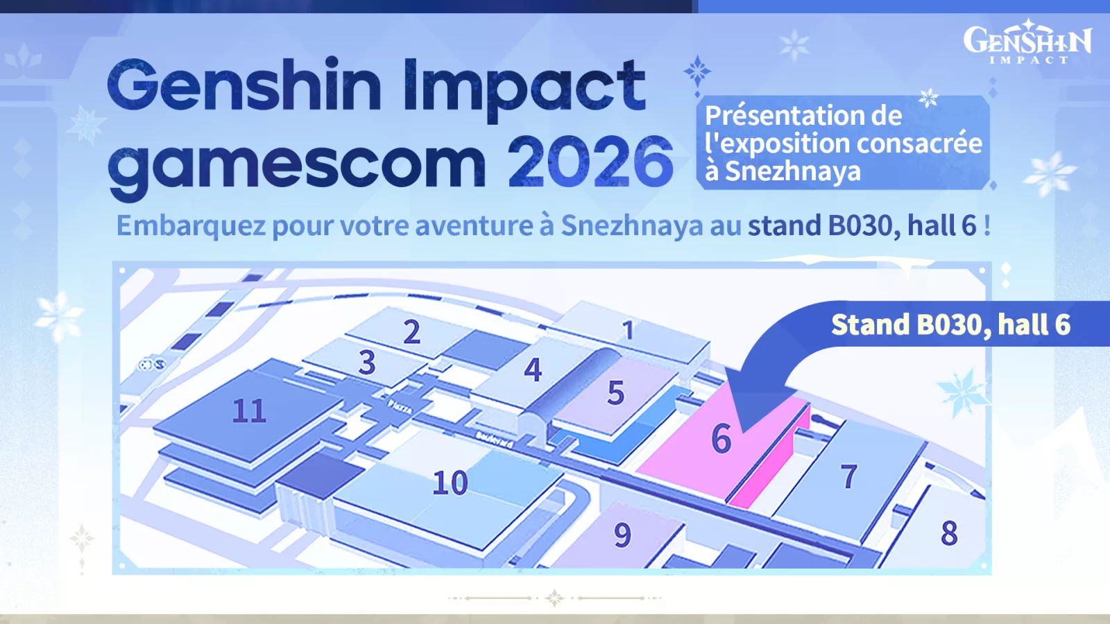 Genshin Impact s'apprête à lever le voile sur sa nouvelle région, Snezhnaya, lors de gamescom à Cologne du 26 au 30 août.