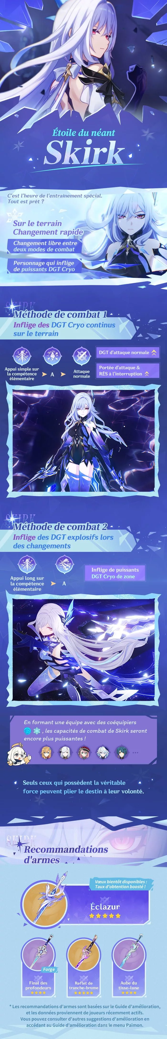 C'est l'heure de l'entraînement spécial. Tout est prêt ? | Skirk : Dernières nouvelles