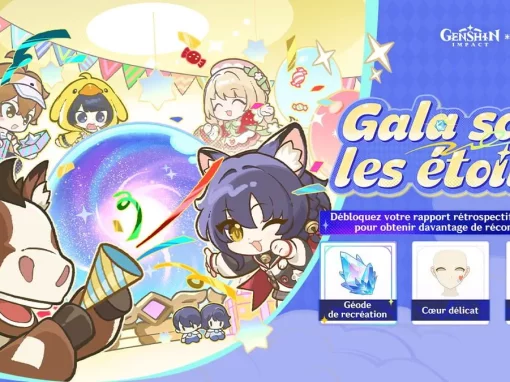 Cher voyageur/Chère voyageuse, plus de contenu de l&rsquo;événement web « Gala sous les étoiles » est disponible ! Participez pour obtenir des géodes de recréation, des objets du Paradisia milliastral et bi