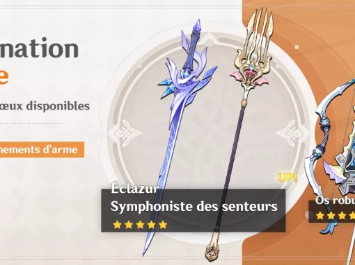 Vœux « Incarnation divine » : taux d’obtention boosté pour Éclazur (Épée à une main) et Symphoniste des senteurs (Arme d’hast) ! Vœux « Incarnation divine » : taux d’obtention boosté pour Éclazur (Épée à une main) et Symphoniste des senteurs (Arme d’hast) !